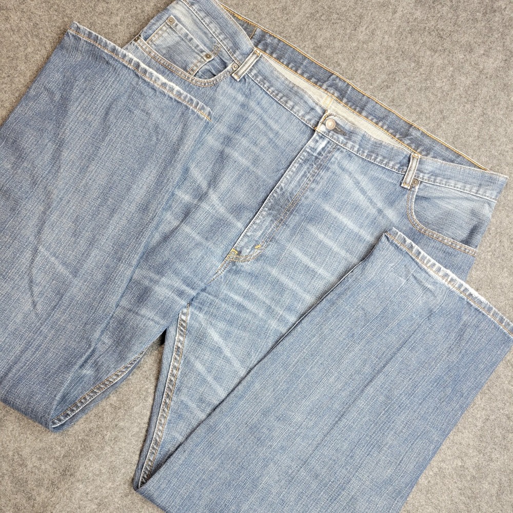 Levis 559 Jeans Mens 46x34 Blue Denim Faded Red Tab Straight Leg Dad Weekend
